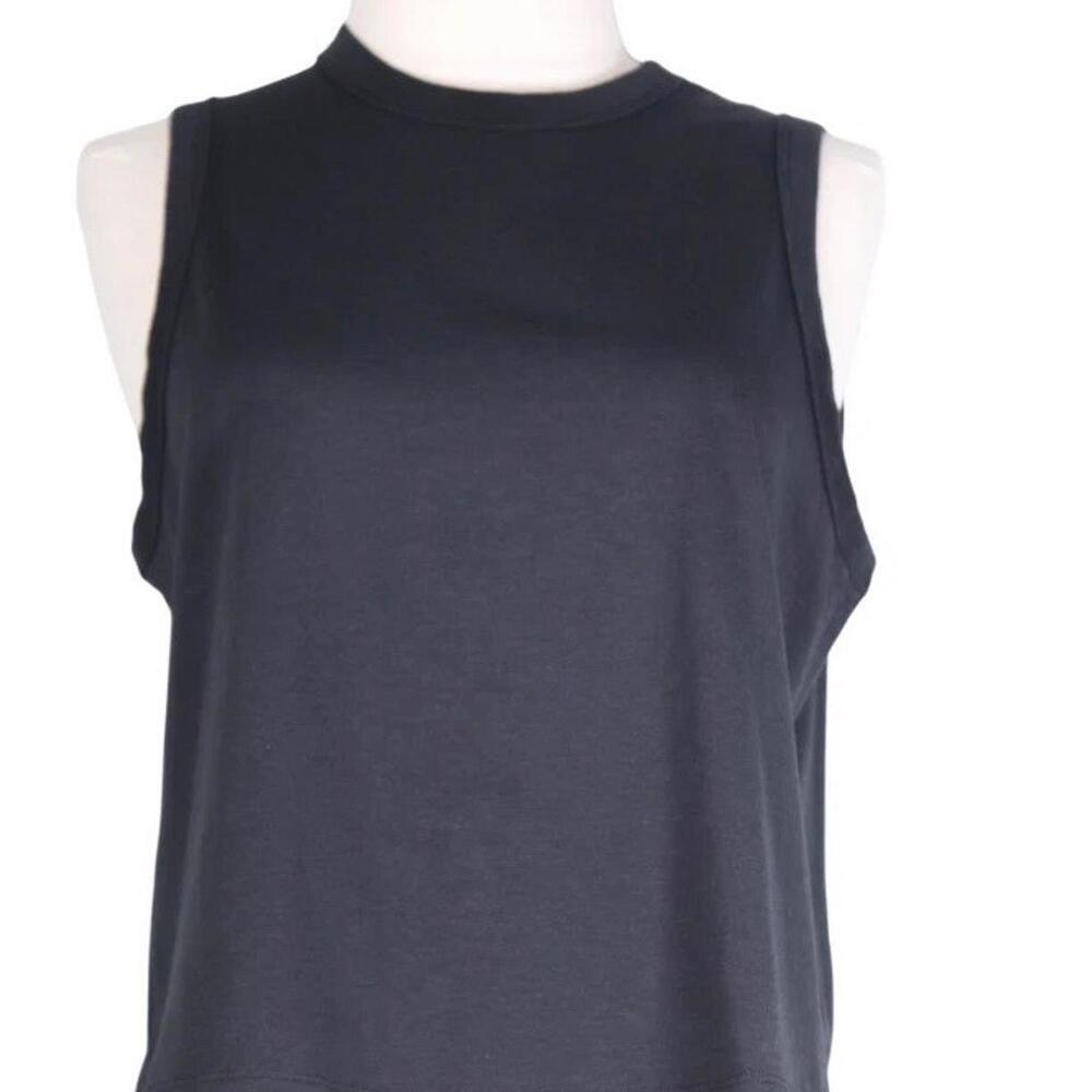 Lululemon Women’s Small Black Sleeveless Cotton Tank Top Embroidered Crew Neck